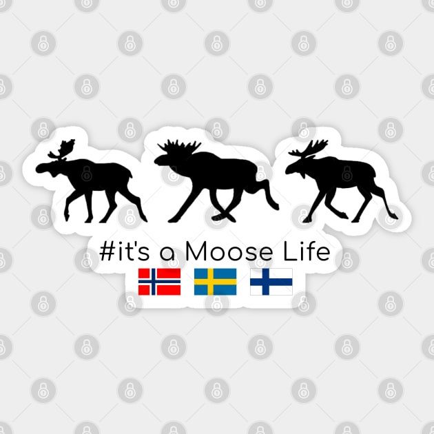 Animals in Scandinavian traffic Sticker by Aurealis